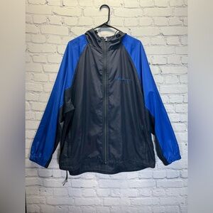 Vintage Champion Jacket Mens Medium Black XL Full Zip Lightweight Windbreaker